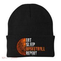 Eat Sleep Basketball Repeat Adults Basketball Beanie thumb 0