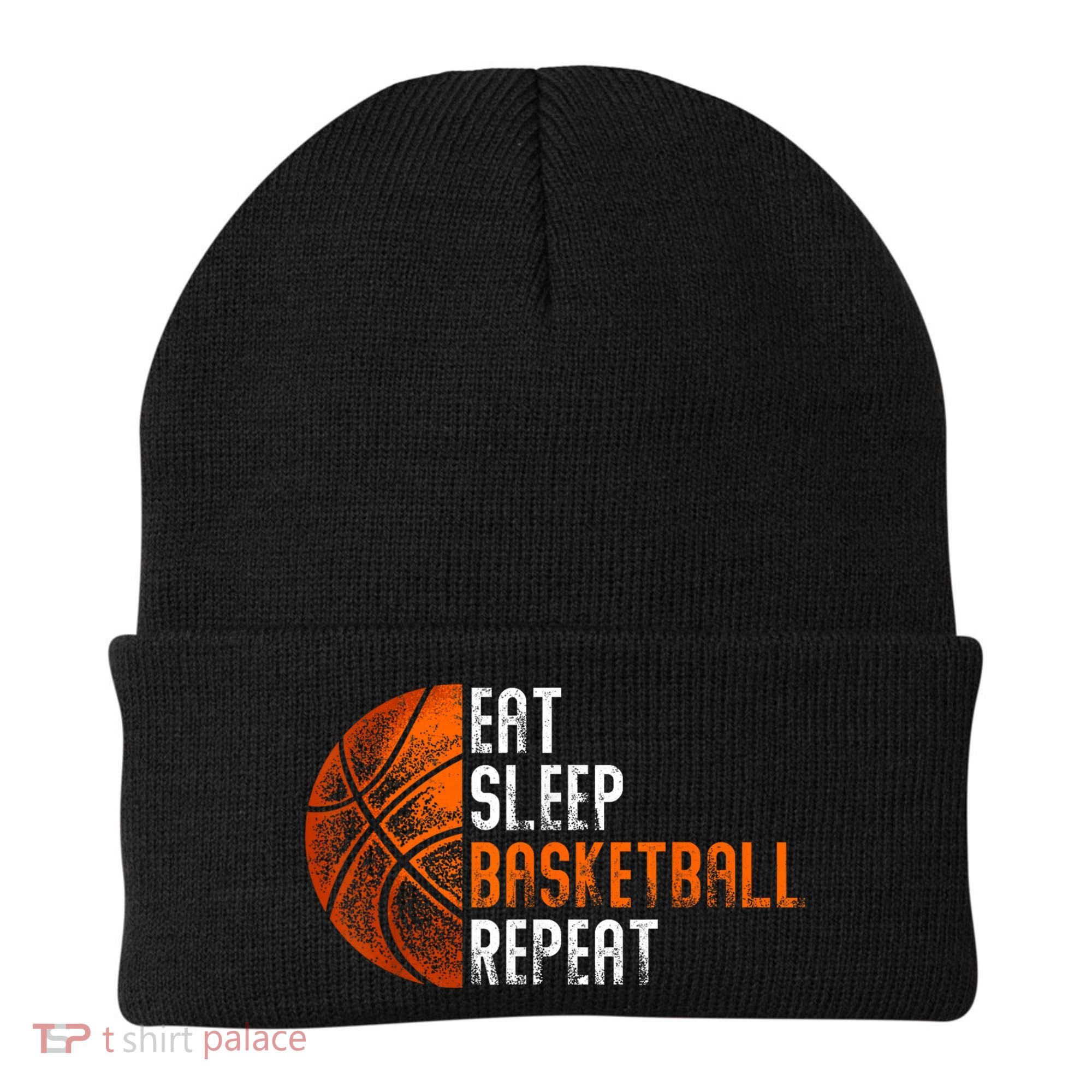 Eat Sleep Basketball Repeat Adults Basketball Beanie