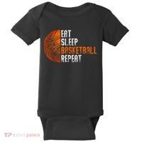 Eat Sleep Basketball Repeat Adults Basketball Baby Bodysuit thumb 0