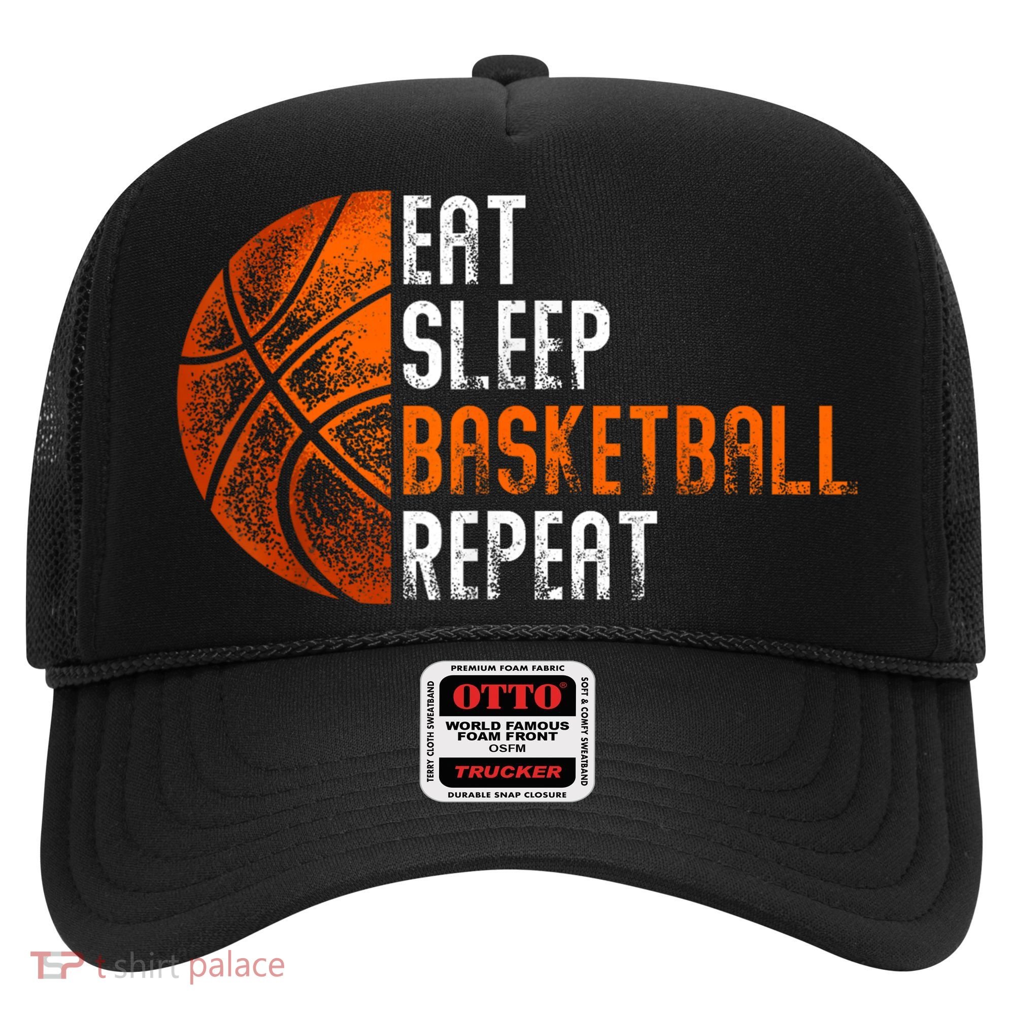 Eat Sleep Basketball Repeat Adults Basketball Hat