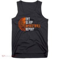 Eat Sleep Basketball Repeat Adults Basketball Tank Top thumb 0