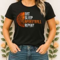 Eat Sleep Basketball Repeat Adults Basketball Women's T-Shirt thumb 2