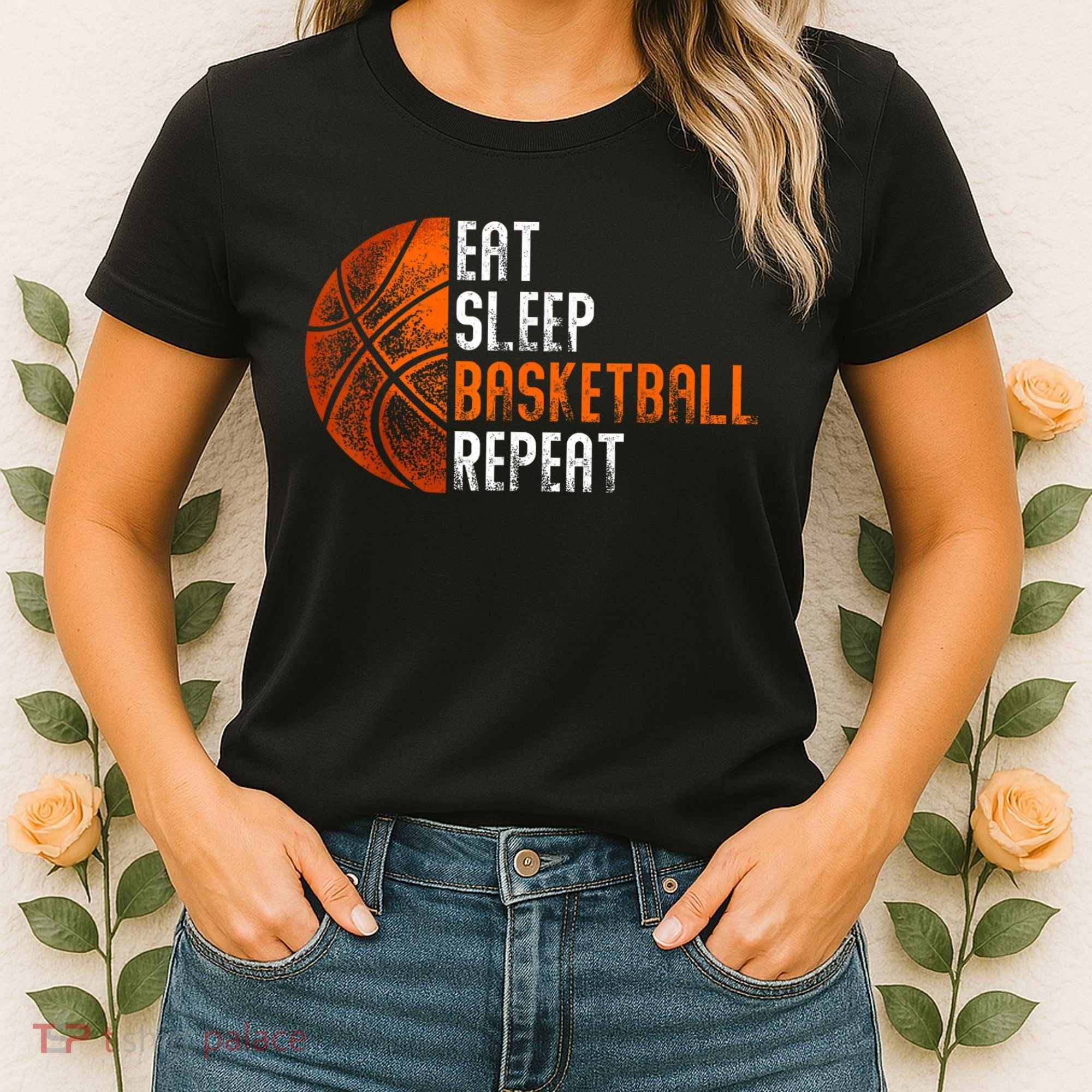 Eat Sleep Basketball Repeat Adults Basketball Women's T-Shirt