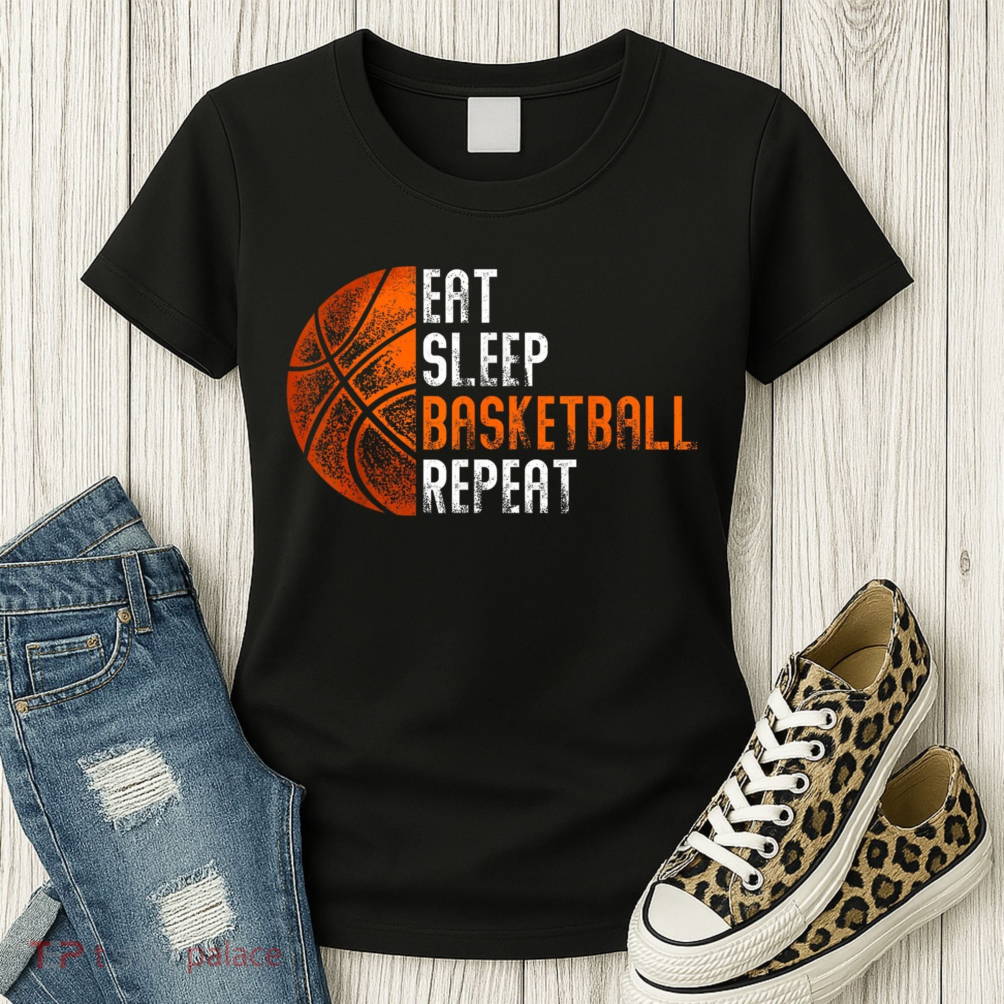 Eat Sleep Basketball Repeat Adults Basketball Women's T-Shirt