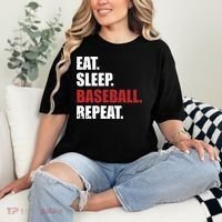 Eat Sleep Baseball Repeat Gift Comfort Colors T-Shirt thumb 2