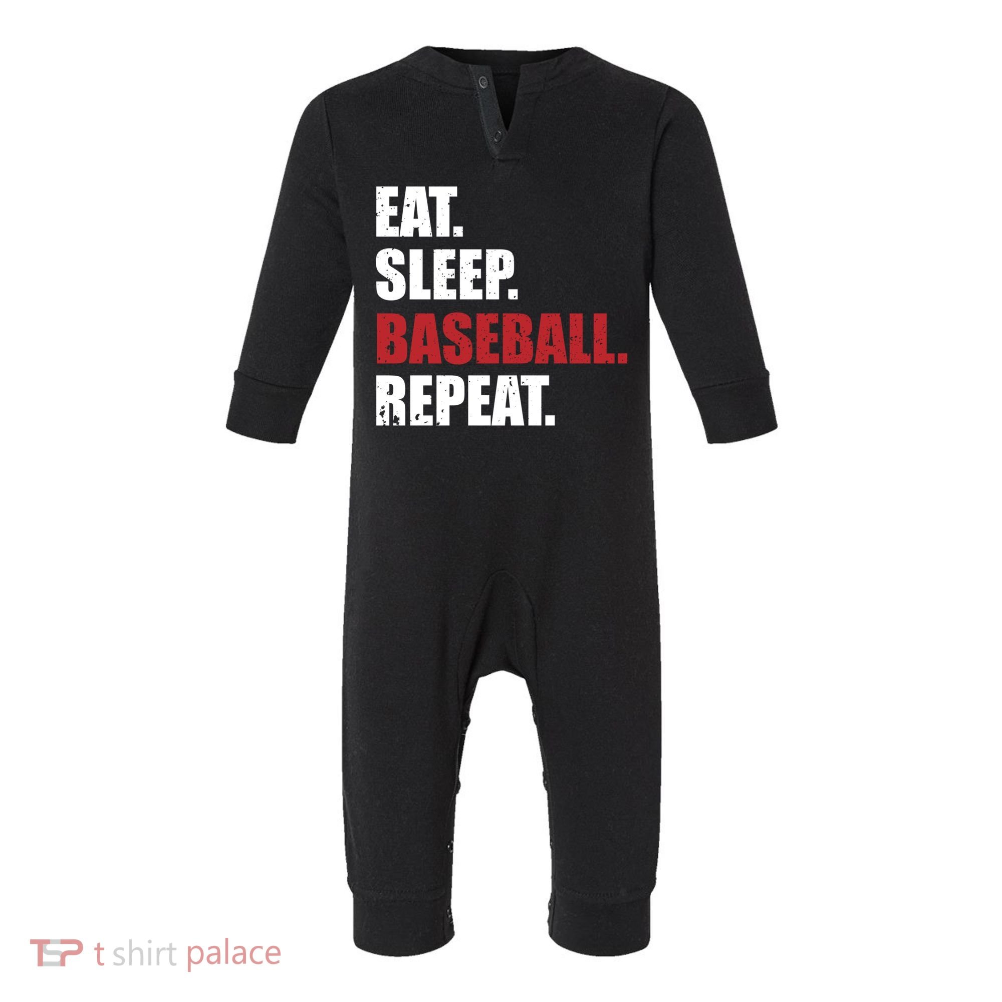 Eat Sleep Baseball Repeat Gift Infant Fleece One Piece