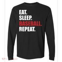 Eat Sleep Baseball Repeat Gift Comfort Colors Heavyweight Long Sleeve T-Shirt thumb 0