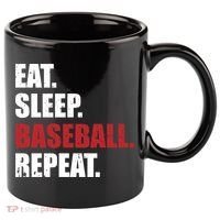 Eat Sleep Baseball Repeat Gift 11oz C Handle Ceramic Mug thumb 0