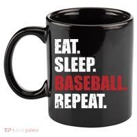 Eat Sleep Baseball Repeat Gift 11oz C Handle Ceramic Mug thumb 2