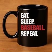 Eat Sleep Baseball Repeat Gift 11oz C Handle Ceramic Mug thumb 4