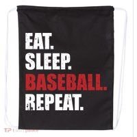 Eat Sleep Baseball Repeat Gift Drawstring Bag thumb 0