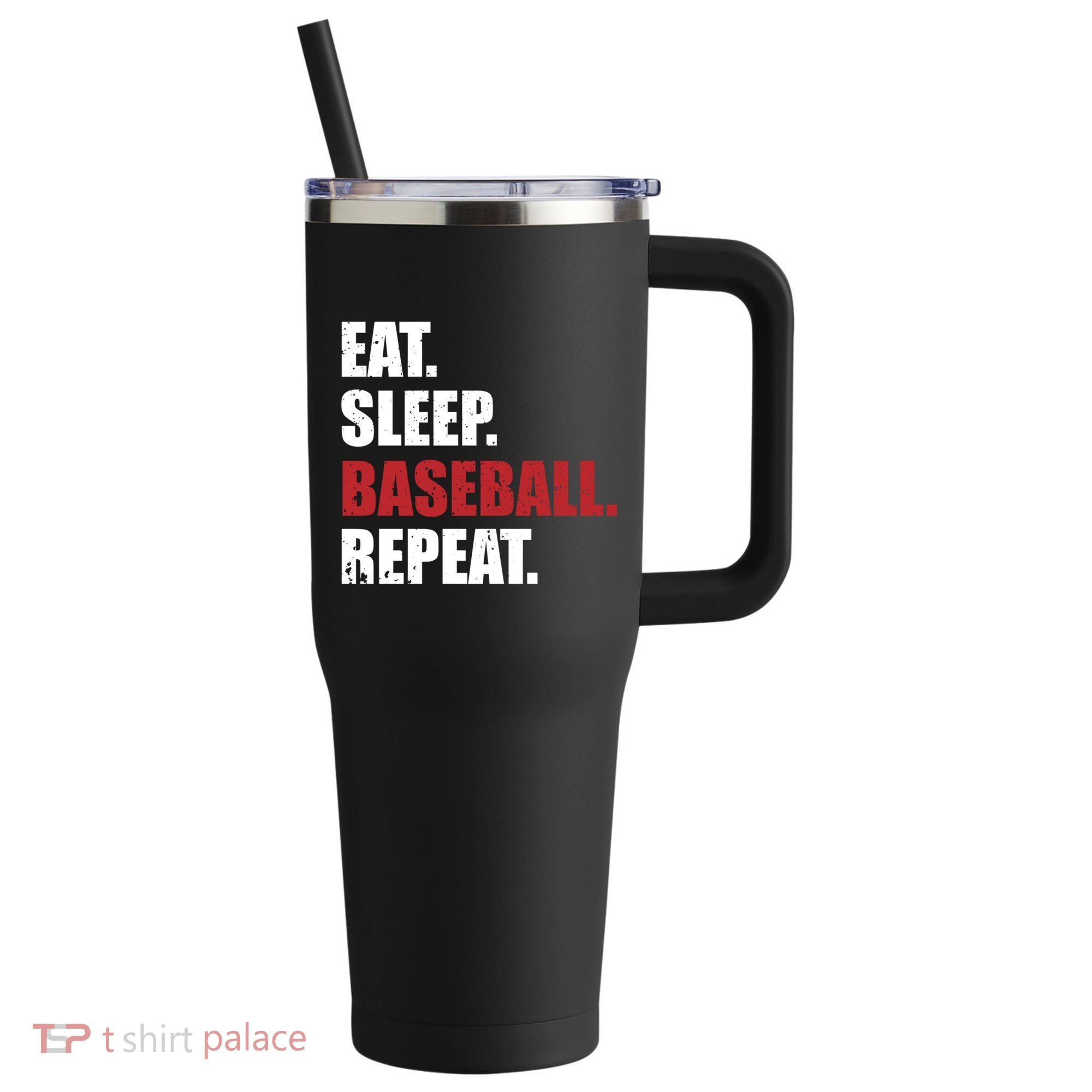 Eat Sleep Baseball Repeat Gift 40oz Vacuum Insulated Stainless Steel Travel Tumbler