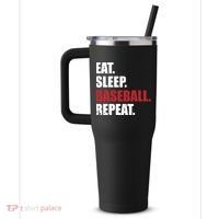 Eat Sleep Baseball Repeat Gift 40oz Vacuum Insulated Stainless Steel Travel Tumbler thumb 2