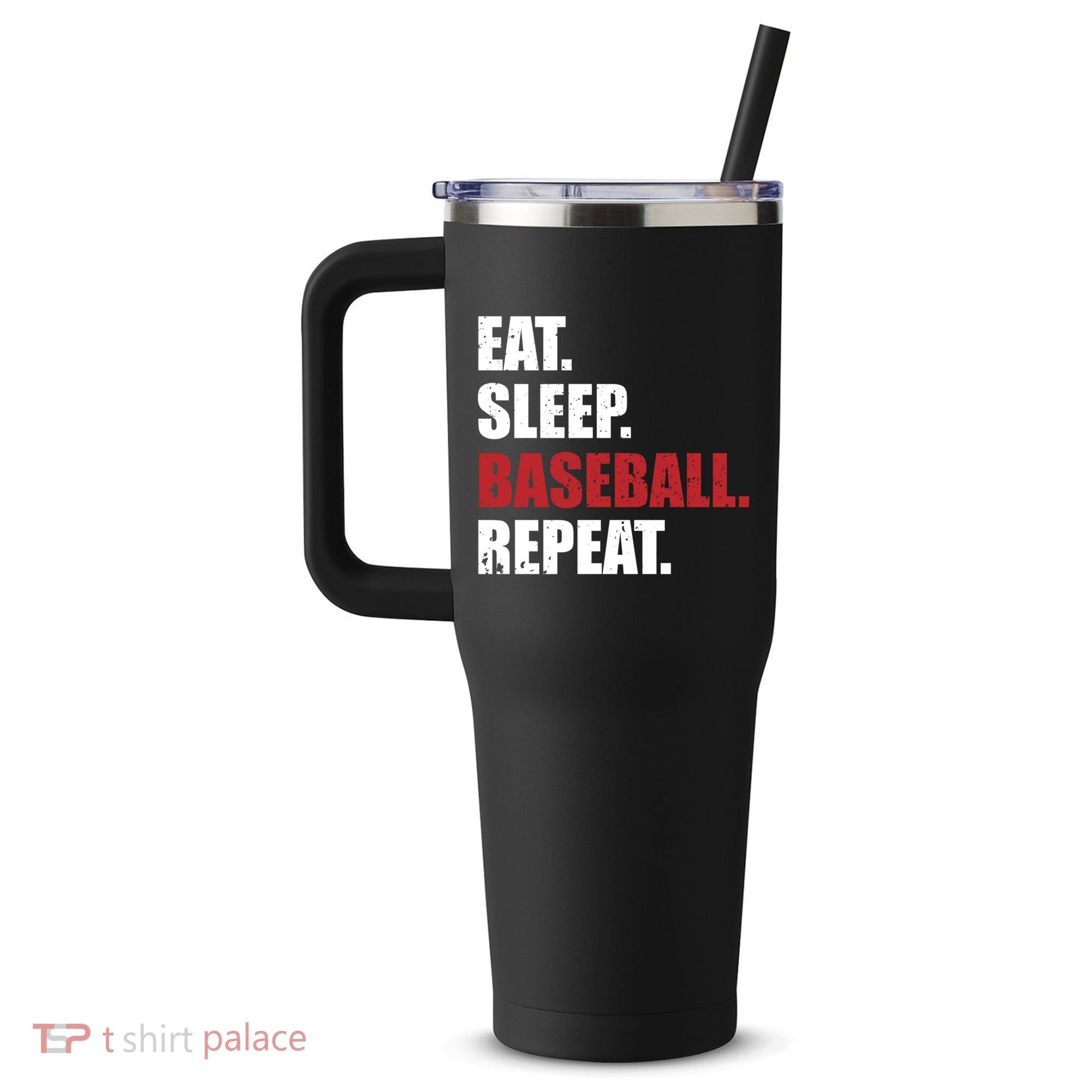 Eat Sleep Baseball Repeat Gift 40oz Vacuum Insulated Stainless Steel Travel Tumbler