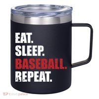Eat Sleep Baseball Repeat Gift 12oz Stainless Steel Coffee Mug thumb 0