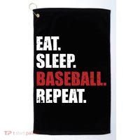 Eat Sleep Baseball Repeat Gift Golf Towel thumb 0