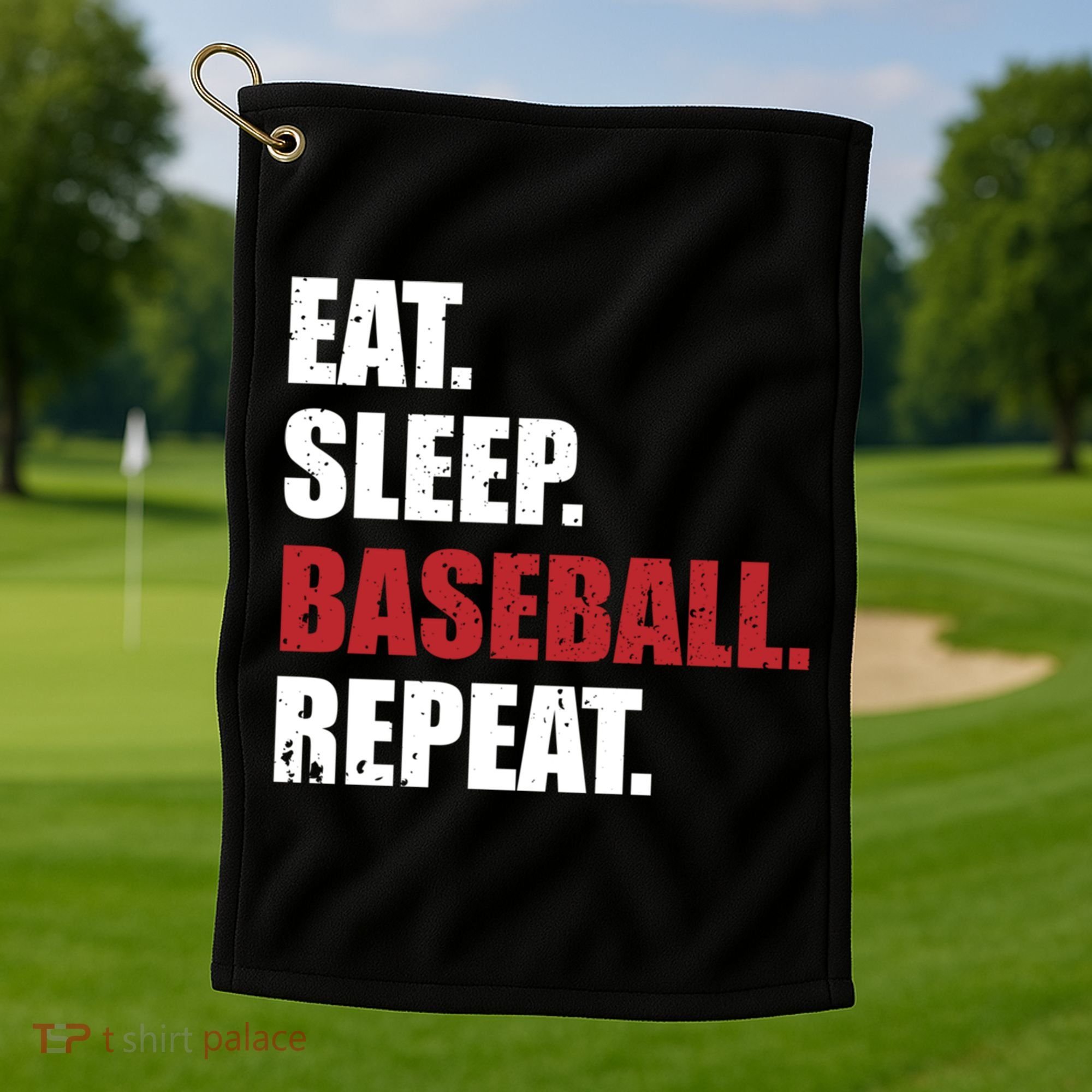 Eat Sleep Baseball Repeat Gift Golf Towel