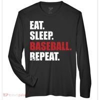 Eat Sleep Baseball Repeat Gift Zone Performance Long-Sleeve T-Shirt thumb 0