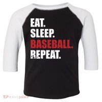 Eat Sleep Baseball Repeat Gift Toddler Fine Jersey T-Shirt thumb 0