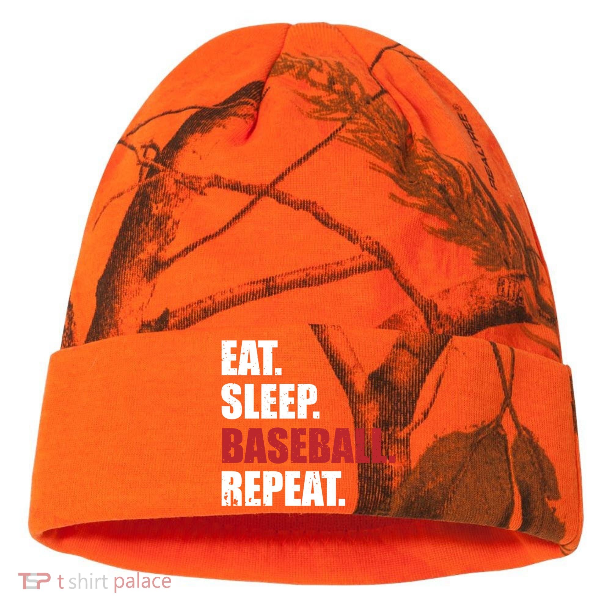 Eat Sleep Baseball Repeat Gift Kati Licensed 12" Camo Cuffed Beanie