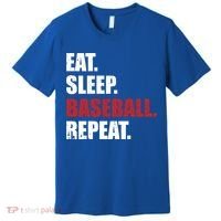 Eat Sleep Baseball Repeat Gift Premium T-Shirt thumb 0