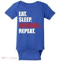 Eat Sleep Baseball Repeat Gift Baby Bodysuit thumb 0
