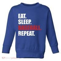Eat Sleep Baseball Repeat Gift Toddler Sweatshirt thumb 0