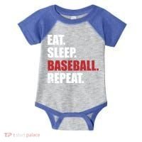 Eat Sleep Baseball Repeat Gift Infant Baby Jersey Bodysuit thumb 0