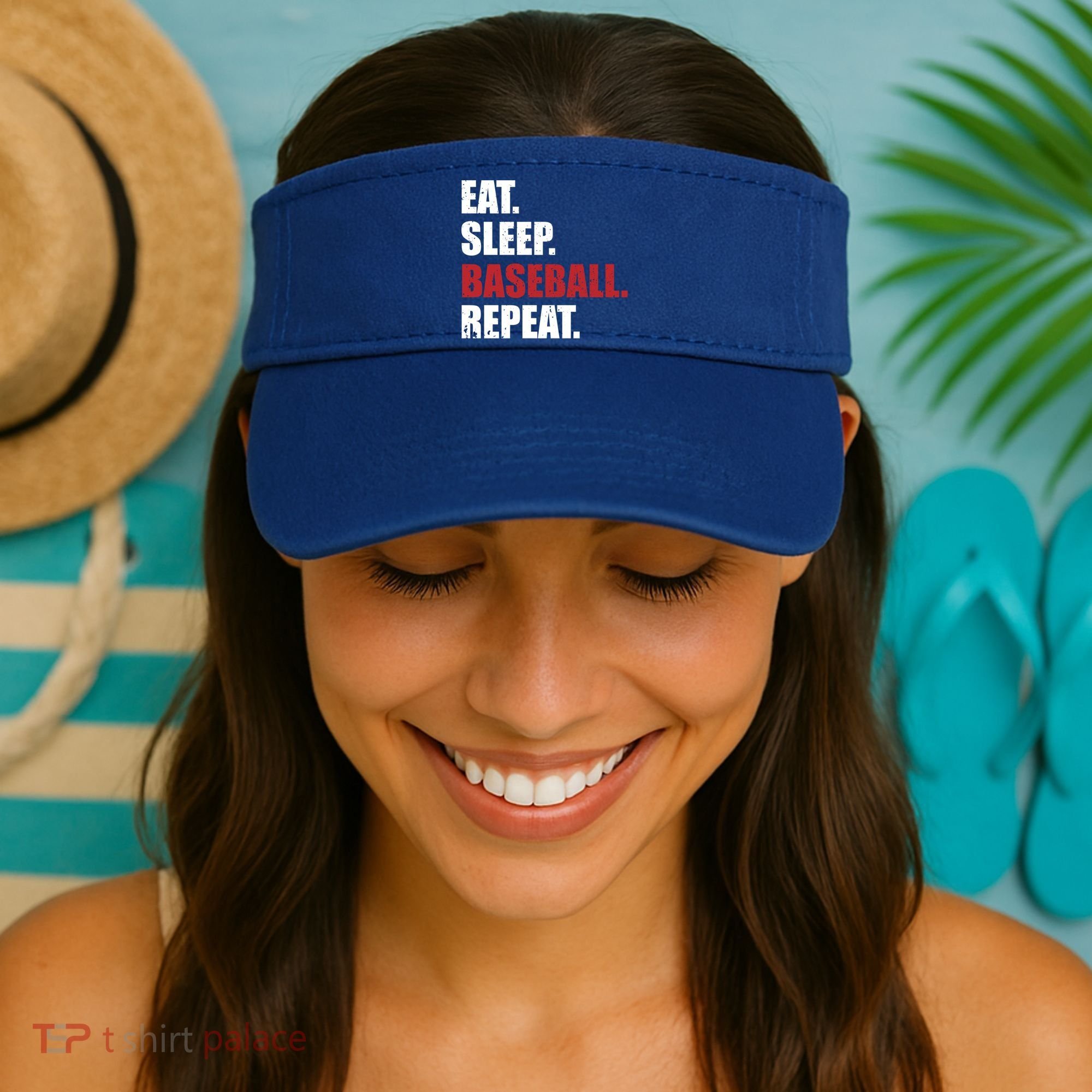 Eat Sleep Baseball Repeat Gift Visor