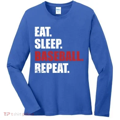 Eat Sleep Baseball Repeat Gift Women's Long Sleeve Shirt