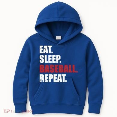 Eat Sleep Baseball Repeat Gift Kids Hoodie