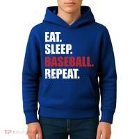 Eat Sleep Baseball Repeat Gift Kids Hoodie thumb 4