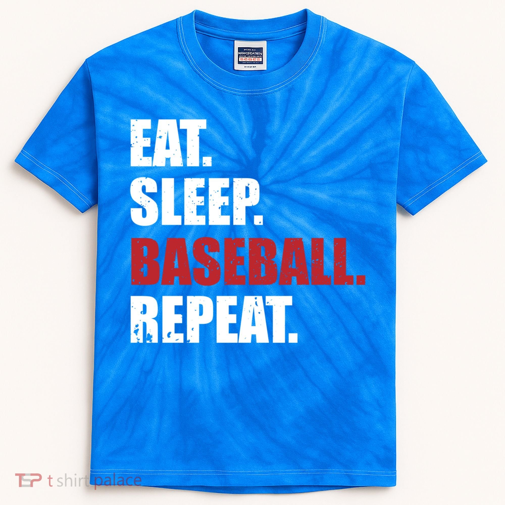 Eat Sleep Baseball Repeat Gift Kids Tie-Dye T-Shirt