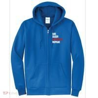 Eat Sleep Baseball Repeat Gift Full Zip Hoodie thumb 0