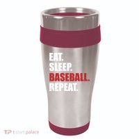 Eat Sleep Baseball Repeat Gift 16oz Travel Tumbler thumb 0