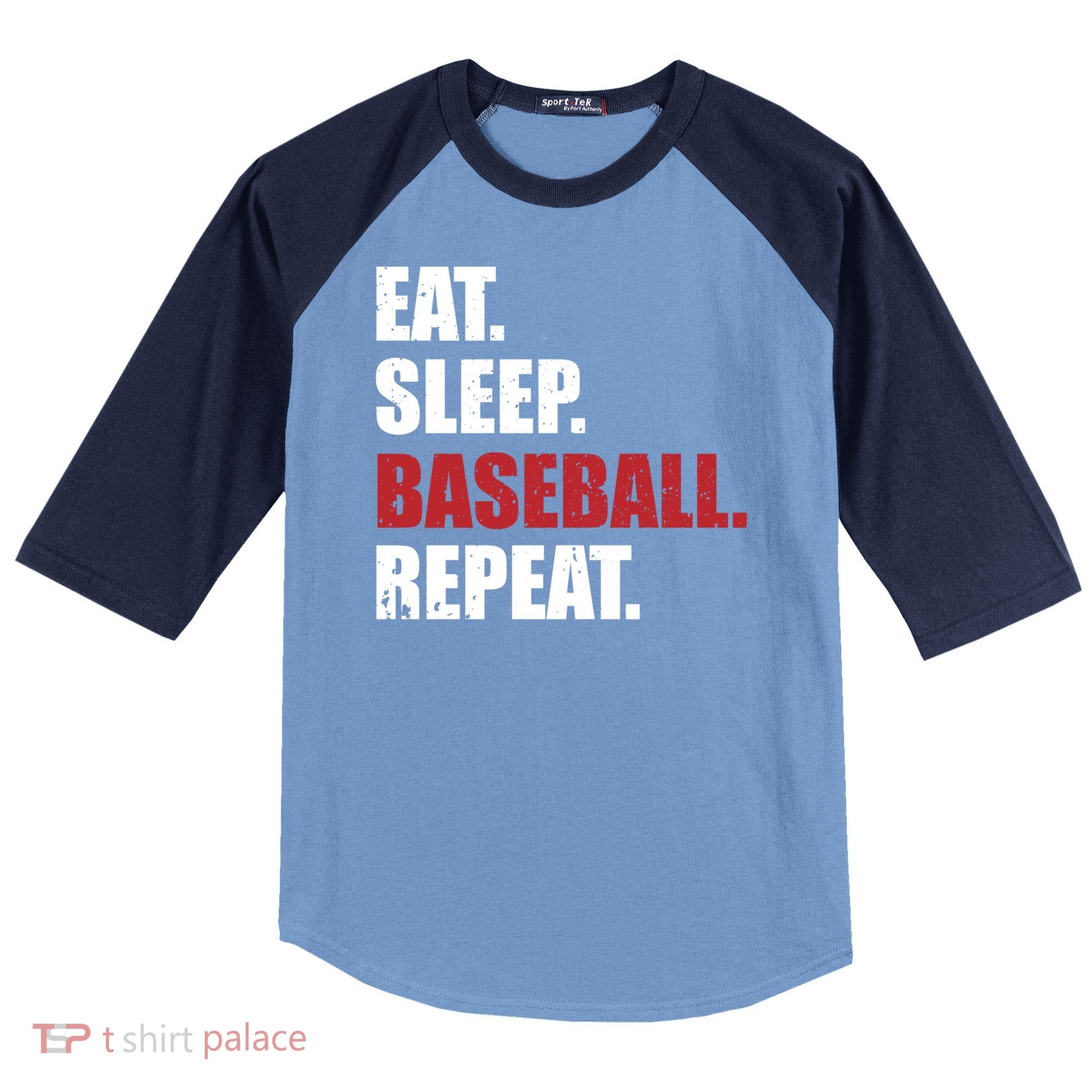 Eat Sleep Baseball Repeat Gift Raglan Baseball Sleeve Shirt