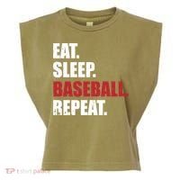 Eat Sleep Baseball Repeat Gift Garment-Dyed Women's Muscle Tee thumb 0