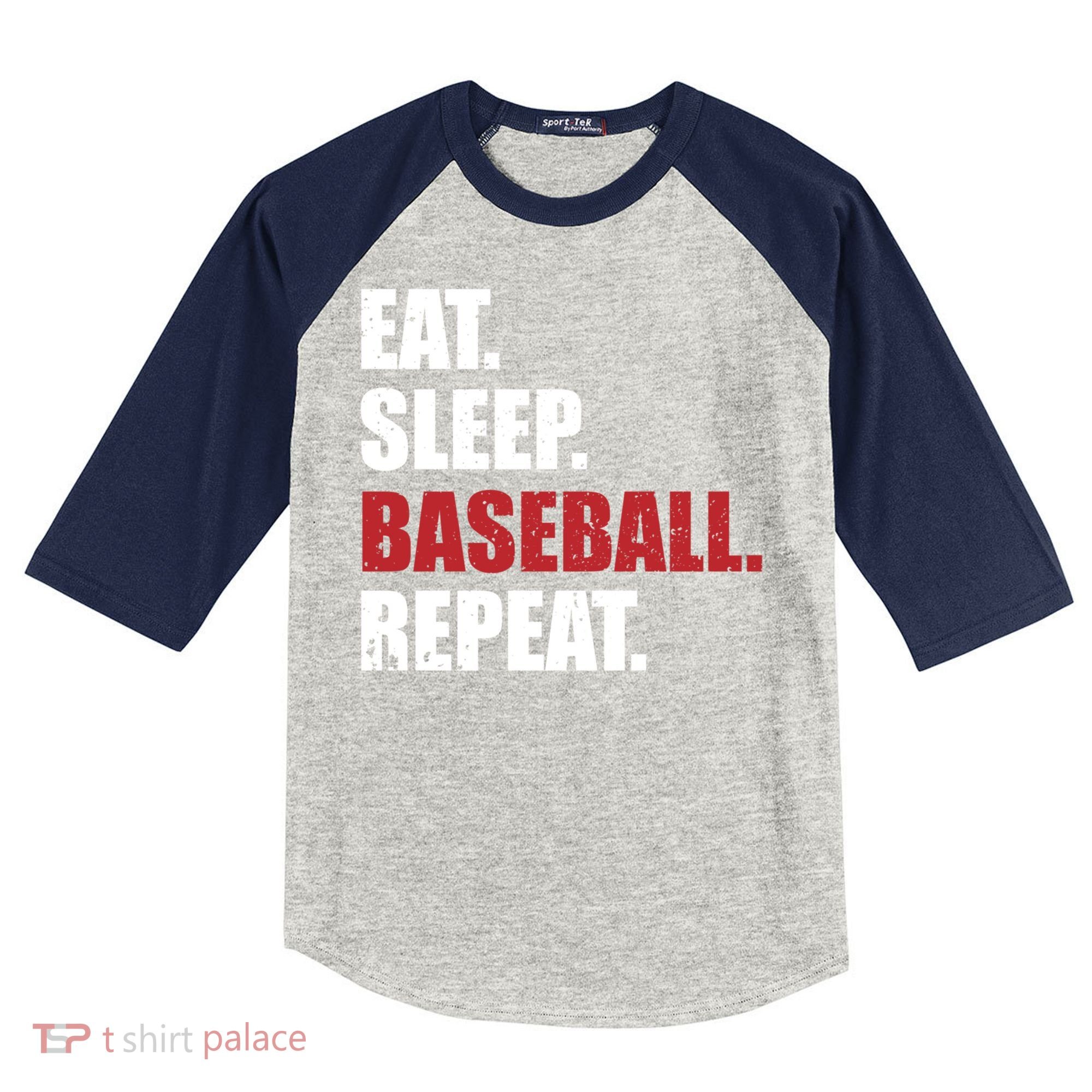 Eat Sleep Baseball Repeat Gift Kids Colorblock Raglan Jersey