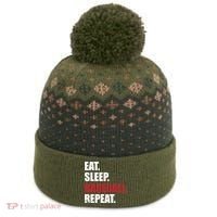Eat Sleep Baseball Repeat Gift The Baniff Cuffed Pom Beanie thumb 0