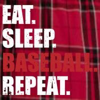 Eat Sleep Baseball Repeat Gift Men's Flannel Plaid Pajama Pants thumb 2