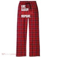 Eat Sleep Baseball Repeat Gift Women's Flannel Plaid Pajama Pants thumb 0