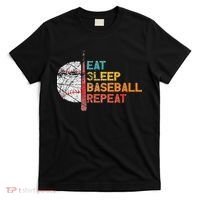 Eat Sleep Baseball Repeat retro vintage baseball player fun T-Shirt thumb 0