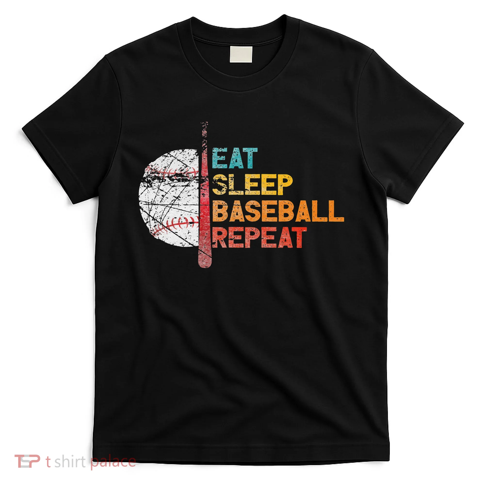Eat Sleep Baseball Repeat retro vintage baseball player fun T-Shirt