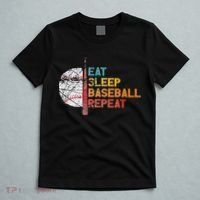 Eat Sleep Baseball Repeat retro vintage baseball player fun T-Shirt thumb 5