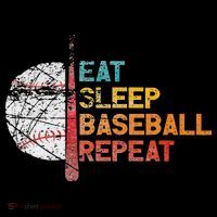 Eat Sleep Baseball Repeat retro vintage baseball player fun T-Shirt thumb 7