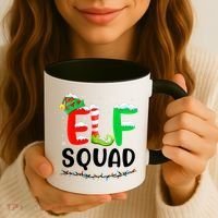 Elf Squad Christmas Festive Holiday Coffee Mug thumb 3
