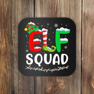 Elf Squad Christmas Festive Holiday Coaster