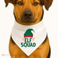 Elf Squad Christmas Holiday Cute USA-Made Doggie Bandana thumb 1