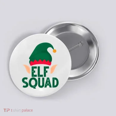 Elf Squad Christmas Holiday Cute Button