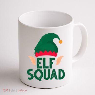 Elf Squad Christmas Holiday Cute Coffee Mug back